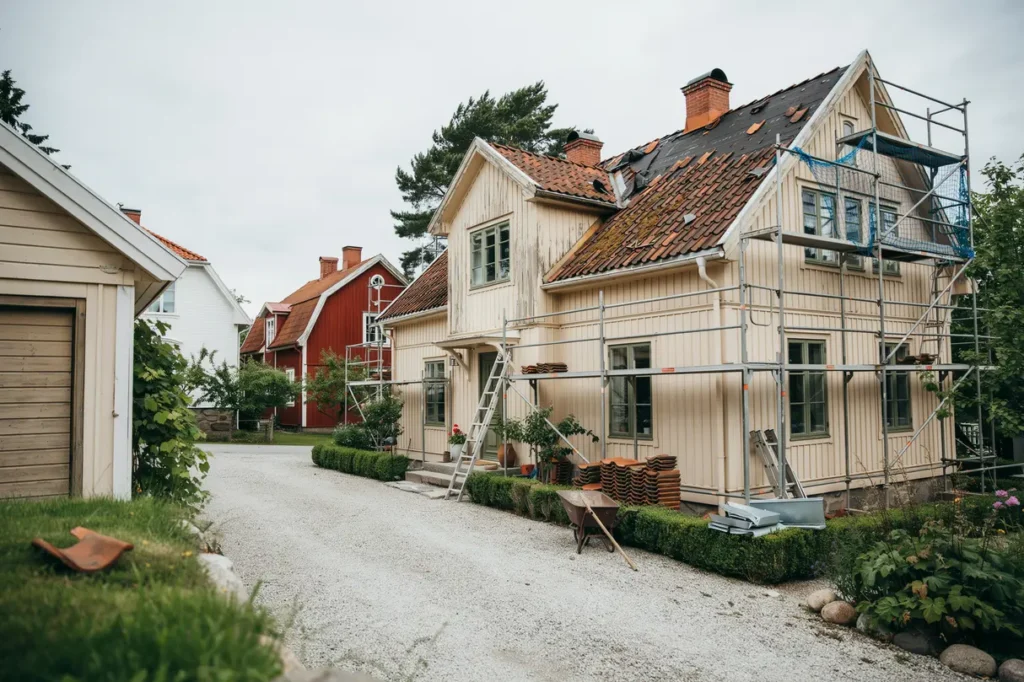 byta yttertak p villan tecken p slitage materialval och vad som p verkar priset