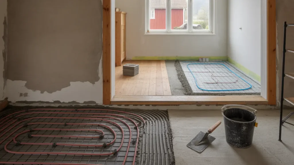 golvv rme i befintligt hus vattenburen eller el r tt byggh jd effekt och kostnad